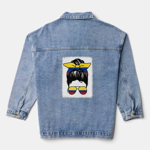 Bleached Colombian Mom Messy Bun Colombia Mom Moth Denim Jacket