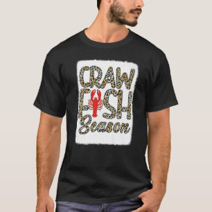 Bleached Craw Fish Season Leopard Crawfish Boil Lo T-Shirt