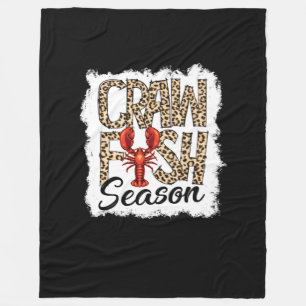 Bleached Crawfish Season Leopard Crawfish Boil Fleece Blanket