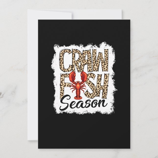 Bleached Crawfish Season Leopard Crawfish Boil Save The Date (Front)