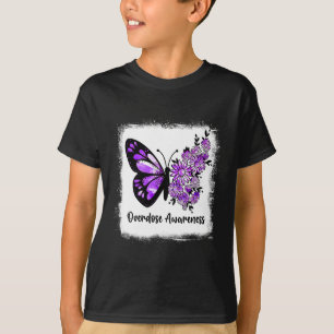 Bleached Daisy Butterfly Purple Ribbon Overdose Aw T-Shirt