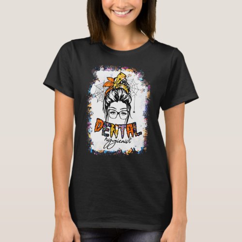 Bleached Dental Hygienist Messy Bun Halloween Cost T_Shirt