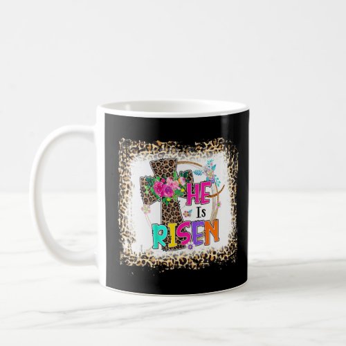 Bleached Easter  For Christian Mom He Is Risen Leo Coffee Mug