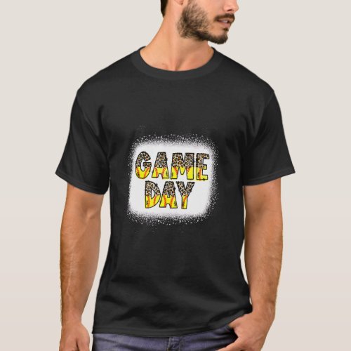 Bleached Football Game Day Vibes Football Mom Game T_Shirt