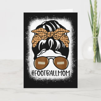 Bleached Football Mom Life With Leopard And Messy Card