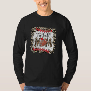Bleached Football Mom Mother's Day Sport Mom Leopa T-Shirt