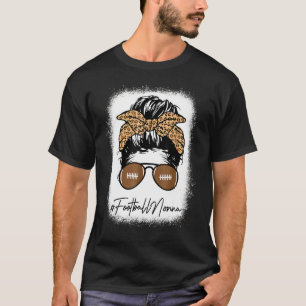 Bleached Football Nonna Life With Leopard Messy Bu T-Shirt
