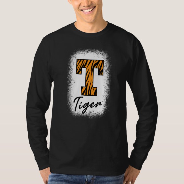 Bleached Football Tigers School Sports Fan Team Sp T-Shirt (Front)
