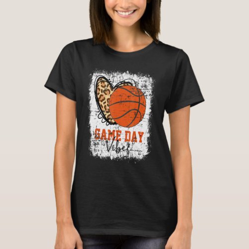 Bleached Game Day Vibes Basketball Fan Mom Grandma T_Shirt