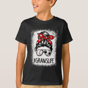 Bleached Grams Life Soccer Messy Bun Bysebyll Game T-Shirt