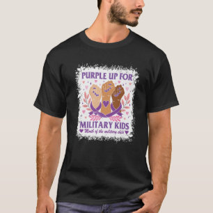 Bleached Hands Purple Up Day For Military Kids Pur T-Shirt