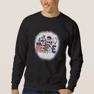 Bleached Leopard All American Nurse Nursing School Sweatshirt
