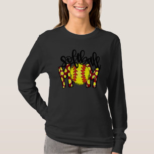 Bleached Leopard Ball Mom Mother's Day Softball Mo T-Shirt
