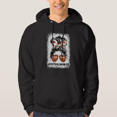 Bleached Leopard Football American Mom Life Messy  Hoodie