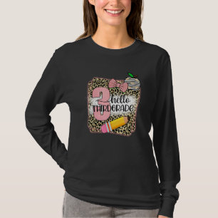 Bleached Leopard Hello Third Grade Back To School  T-Shirt