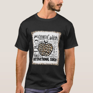 Bleached Leopard Instructional Coach Typography Te T-Shirt