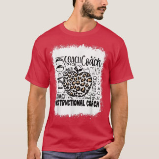 Bleached Leopard Instructional Coach Typography Te T-Shirt