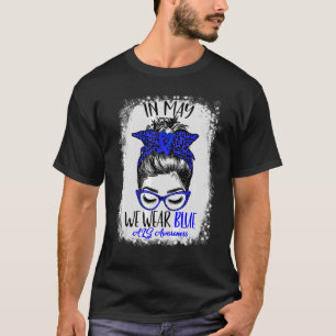 Bleached Leopard Messy Bun In May We Wear Blue Als T-Shirt