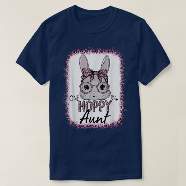 Bleached Leopard Pink Sunglasses Easter Bunny One  T-Shirt (Design Front)