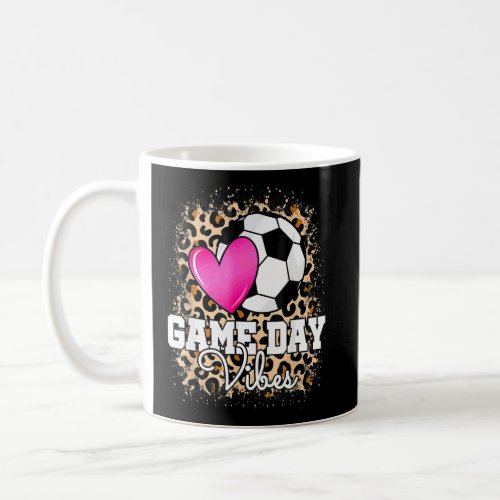 Bleached Leopard Soccer Game Day Vibes Soccer Mom  Coffee Mug