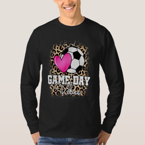 Bleached Leopard Soccer Game Day Vibes Soccer Mom  T_Shirt