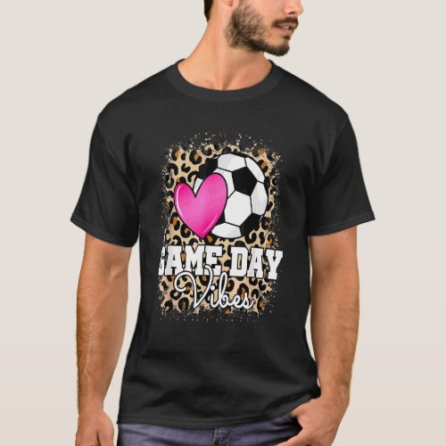 Bleached Leopard Soccer Game Day Vibes Soccer Mom  T_Shirt