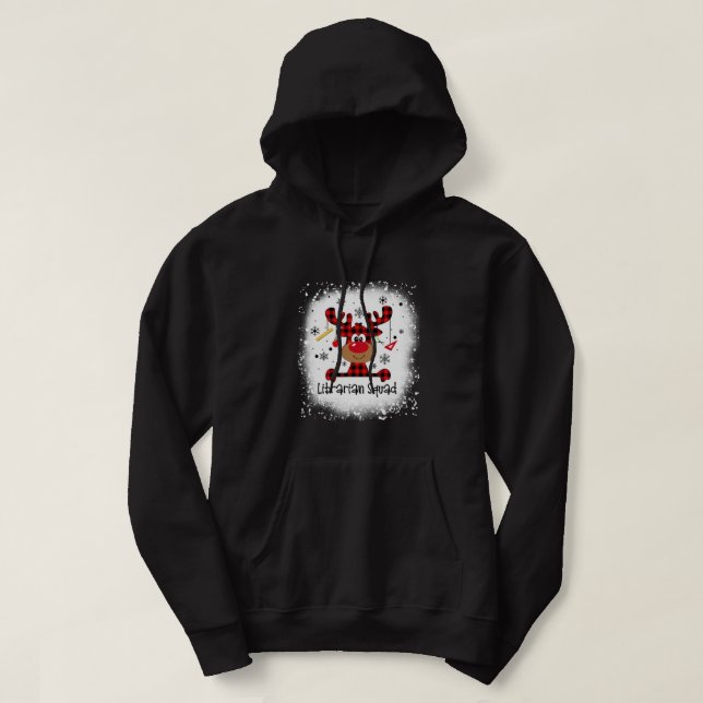 Bleached Librarian Squad Reindeer Funny Christmas  Hoodie (Design Front)