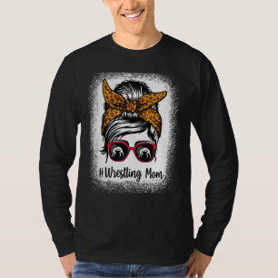 Bleached Life Wrestling Mom Leopard Messy bun Glas T-Shirt