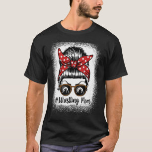 Bleached Life Wrestling Mom Leopard Messy bun Glas T-Shirt