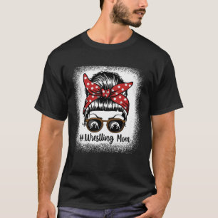 Bleached Life Wrestling Mom Leopard Messy bun Glas T-Shirt