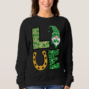 Bleached LOVE St Patricks Day Gnomes Shamrock Sweatshirt