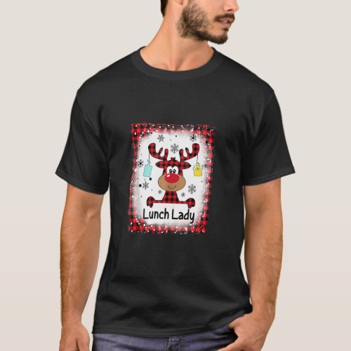 Bleached Lunch Lady Reindeer Christmas Principal P T_Shirt