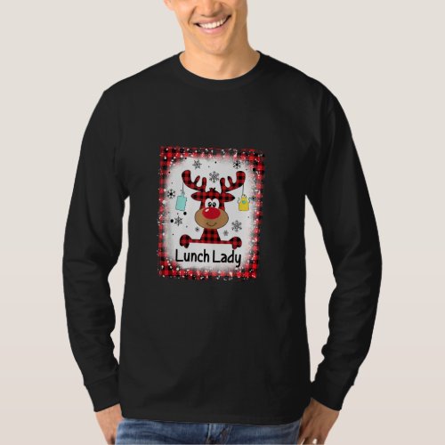 Bleached Lunch Lady Reindeer Christmas Principal P T_Shirt