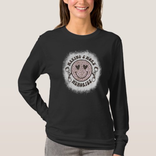 Bleached Making Smore Memories Leopard Smile Face T_Shirt