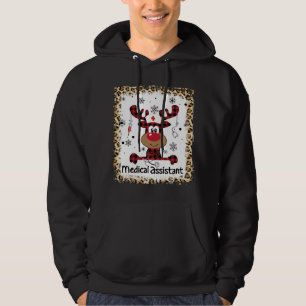 Bleached Medical Assistant Life Reindeer Christmas Hoodie