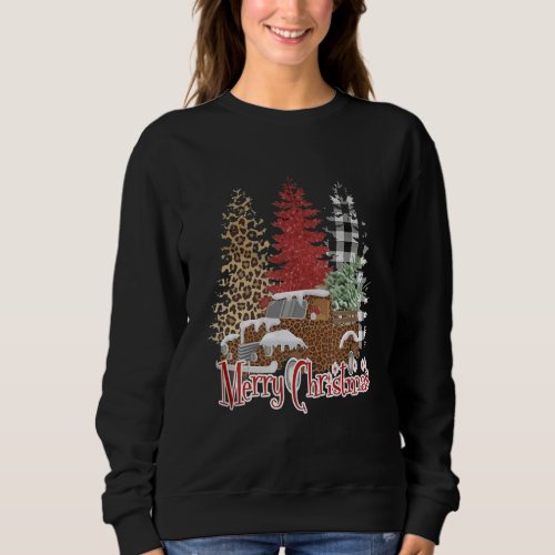 Bleached Merry Christmas Pine Trees Christmas Tree Sweatshirt