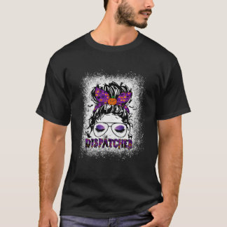 Bleached Messy Bun Hair Dispatcher Halloween Costu T-Shirt