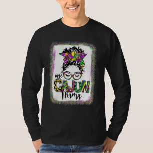 Bleached One Cajun Mama Mardi Gras For Womens Fat  T-Shirt