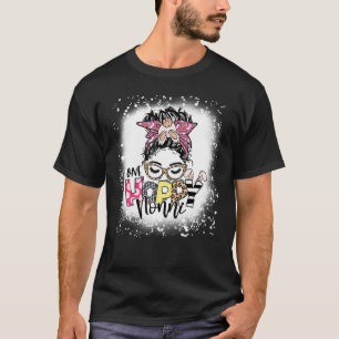 Bleached One Hoppy Nonni Grandma Bunny Messy Bun E T-Shirt