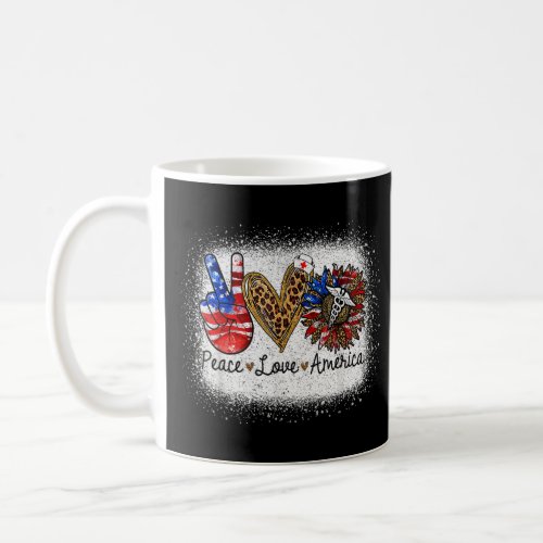 Bleached Peace Love Nurse America Patriotic 4th Of Coffee Mug