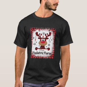 Bleached Pediatric Nurse Life Reindeer Christmas X T-Shirt