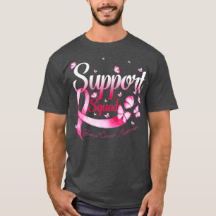 Bleached Pink Ribbon Support Squad Awareness  (87) T-Shirt