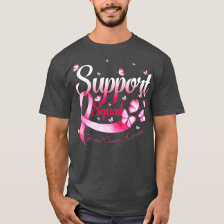 Bleached Pink Ribbon Support Squad Awareness  (87) T-Shirt