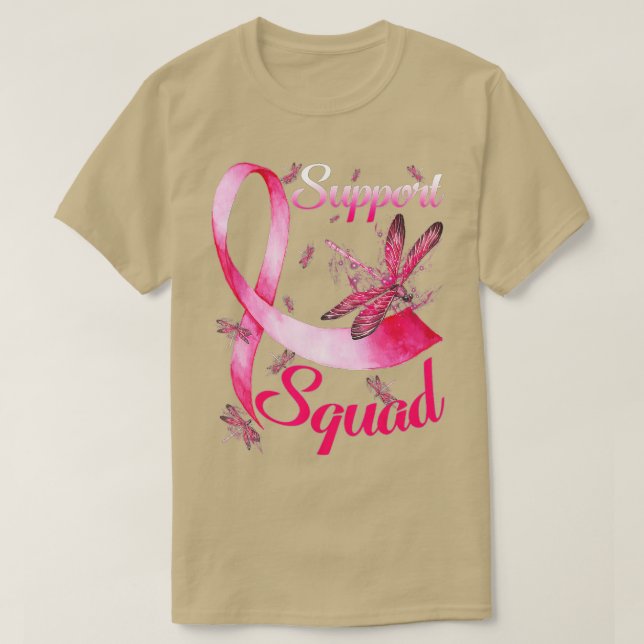 Bleached Pink Ribbon Support Squad Awareness  (88) T-Shirt (Design Front)