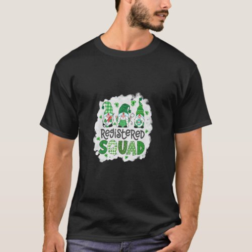 Bleached Registered Squad Gnomies St Patricks Day  T_Shirt