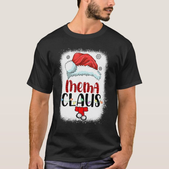 Bleached Santa Mema Claus Christmas Matching Famil T-Shirt (Front)