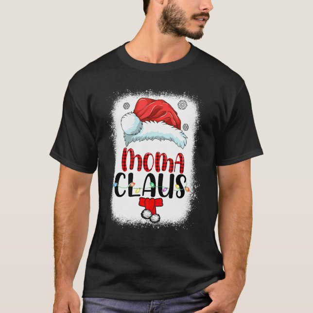 Bleached Santa Moma Claus Christmas Matching Famil T-Shirt (Front)