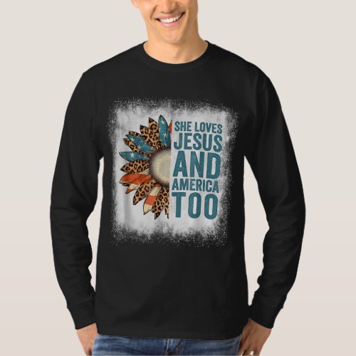 Bleached She Loves Jesus And America Too Leopard S T_Shirt