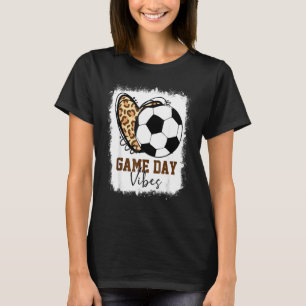 Bleached Soccer Game Day Vibes Leopard Soccer Mom T-Shirt
