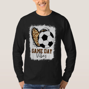 Bleached Soccer Game Day Vibes Leopard Soccer Mom  T-Shirt